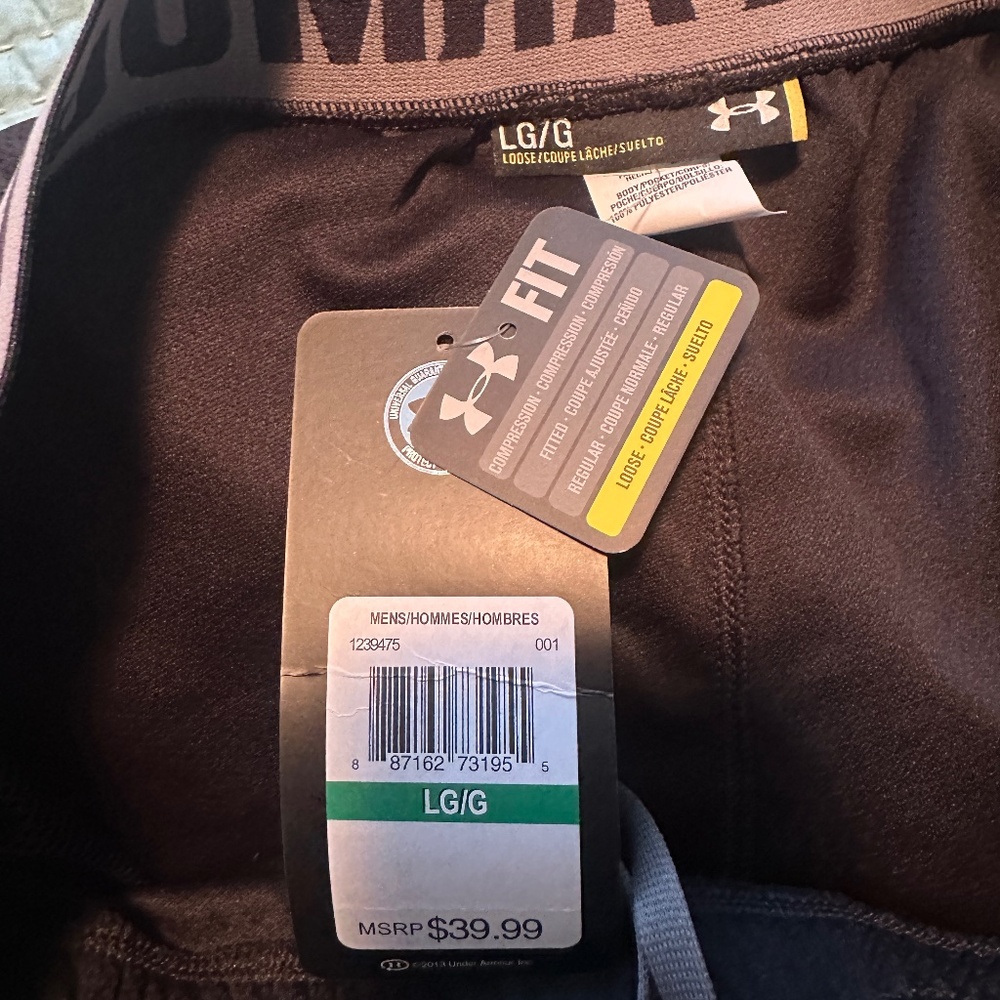 Mens Under Armor Large FIT Loose Black Pants NWT